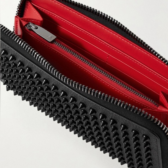 Christian Louboutin - EUC Spiked Full-Grain Leather Zip-Around Wallet - Picture 4 of 8